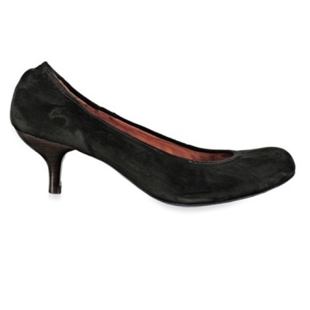 LANVIN - SUEDE BALLERINA KITTEN HEEL PUMPS